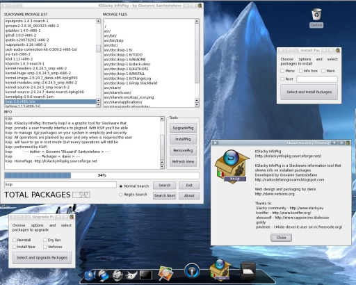 KSlacky Info Package v1.6, xfce4 multiple dialogs